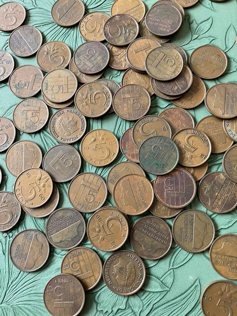 Stuivers uit de jaren '50 t/m '90, Postzegels en Munten, Munten | Nederland, Ophalen of Verzenden, Koningin Juliana, 5 cent, Losse munt