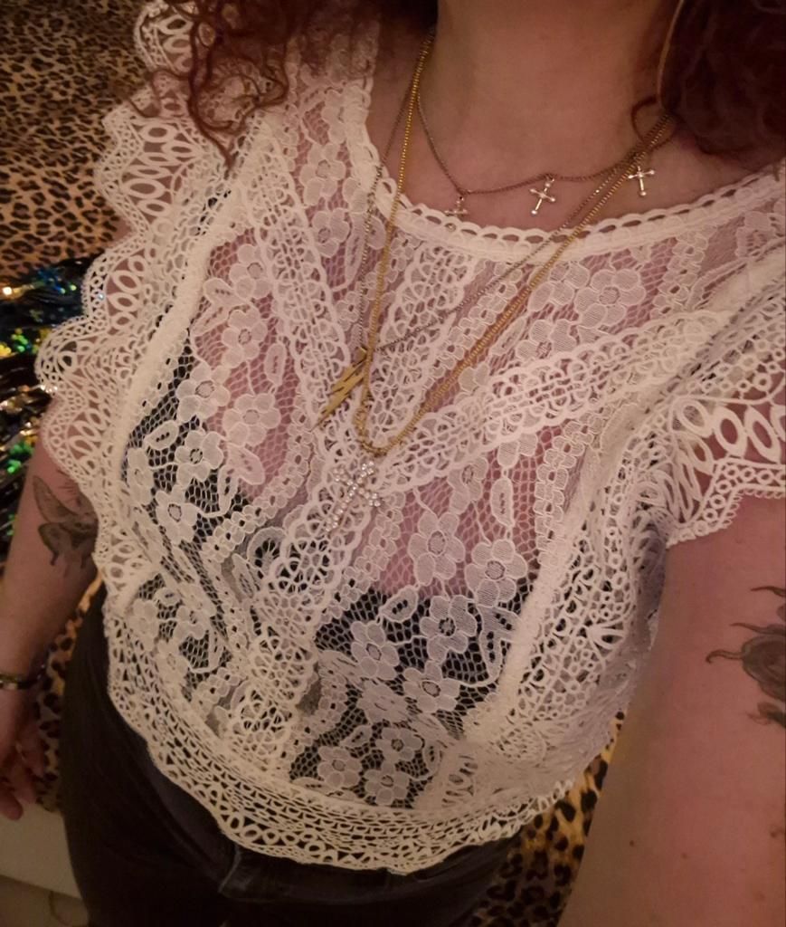 Nieuw romantische kanten boho top m only, Maat 38/40 (M), Only, Verzenden, Wit