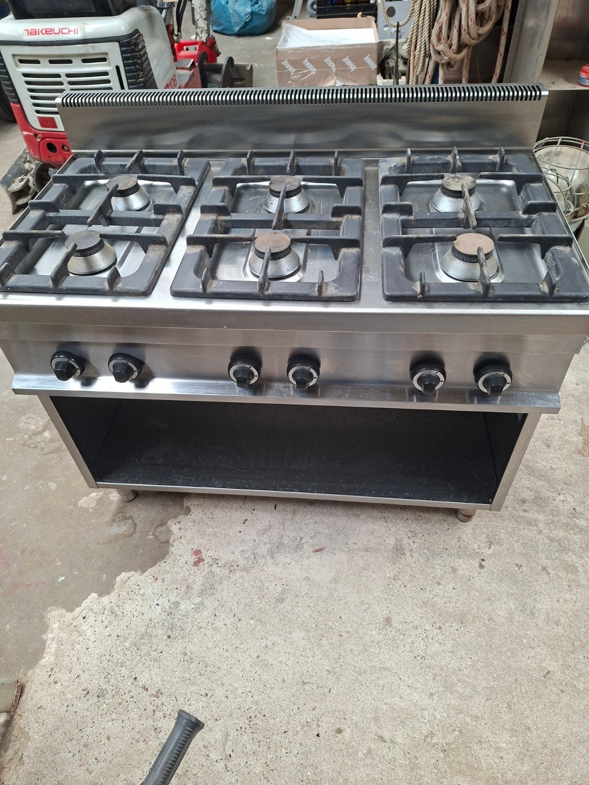 Professioneel 6-pits gasfornuis - RVS Horeca fornhuis, Witgoed en Apparatuur, Ophalen, Gebruikt, 60 cm of meer, Gas