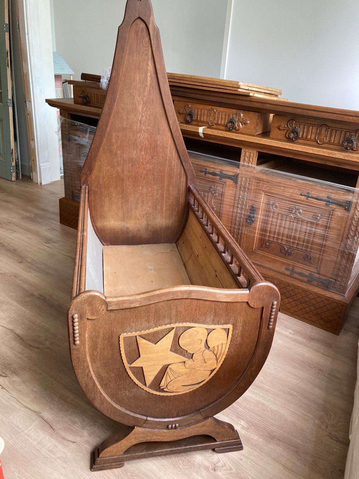 Houten (antieke) wieg, Kinderen en Baby's, Ophalen, Gebruikt, Wieg