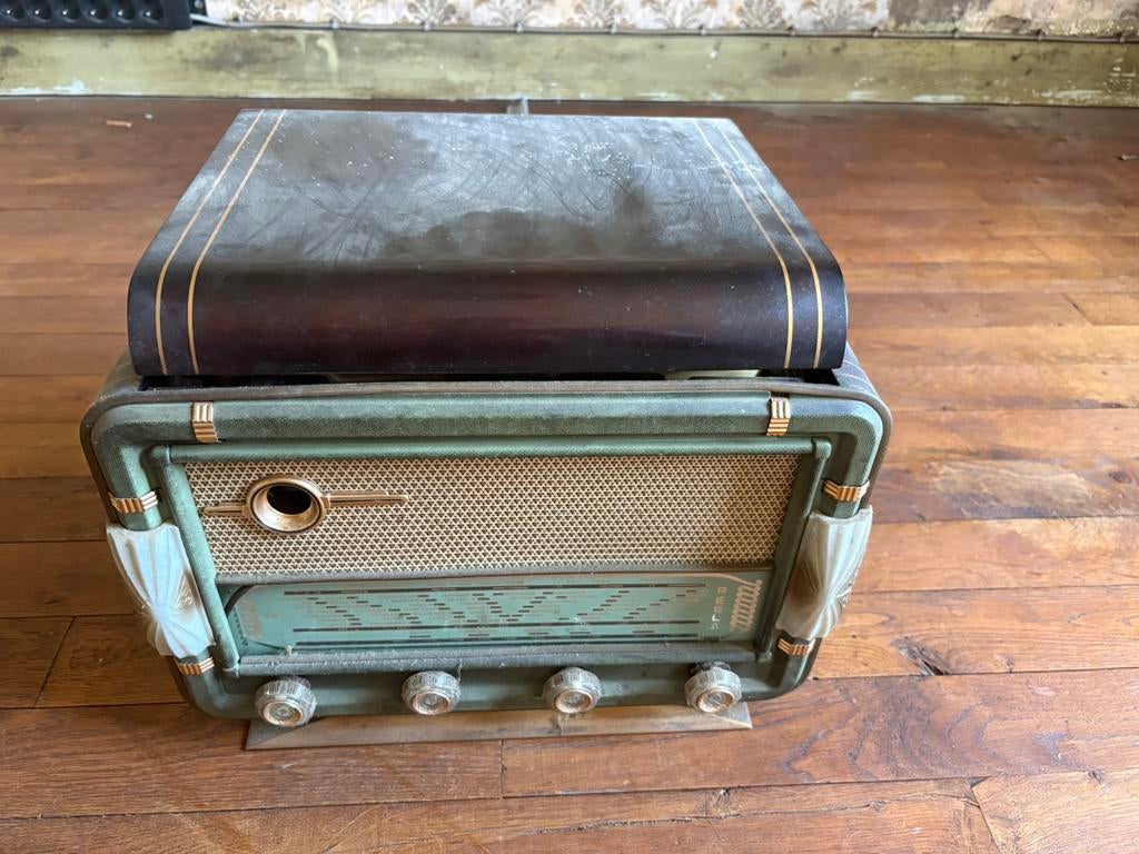 Vintage Risseau radio met ingebouwde platenspeler – jaren 50, Ophalen of Verzenden