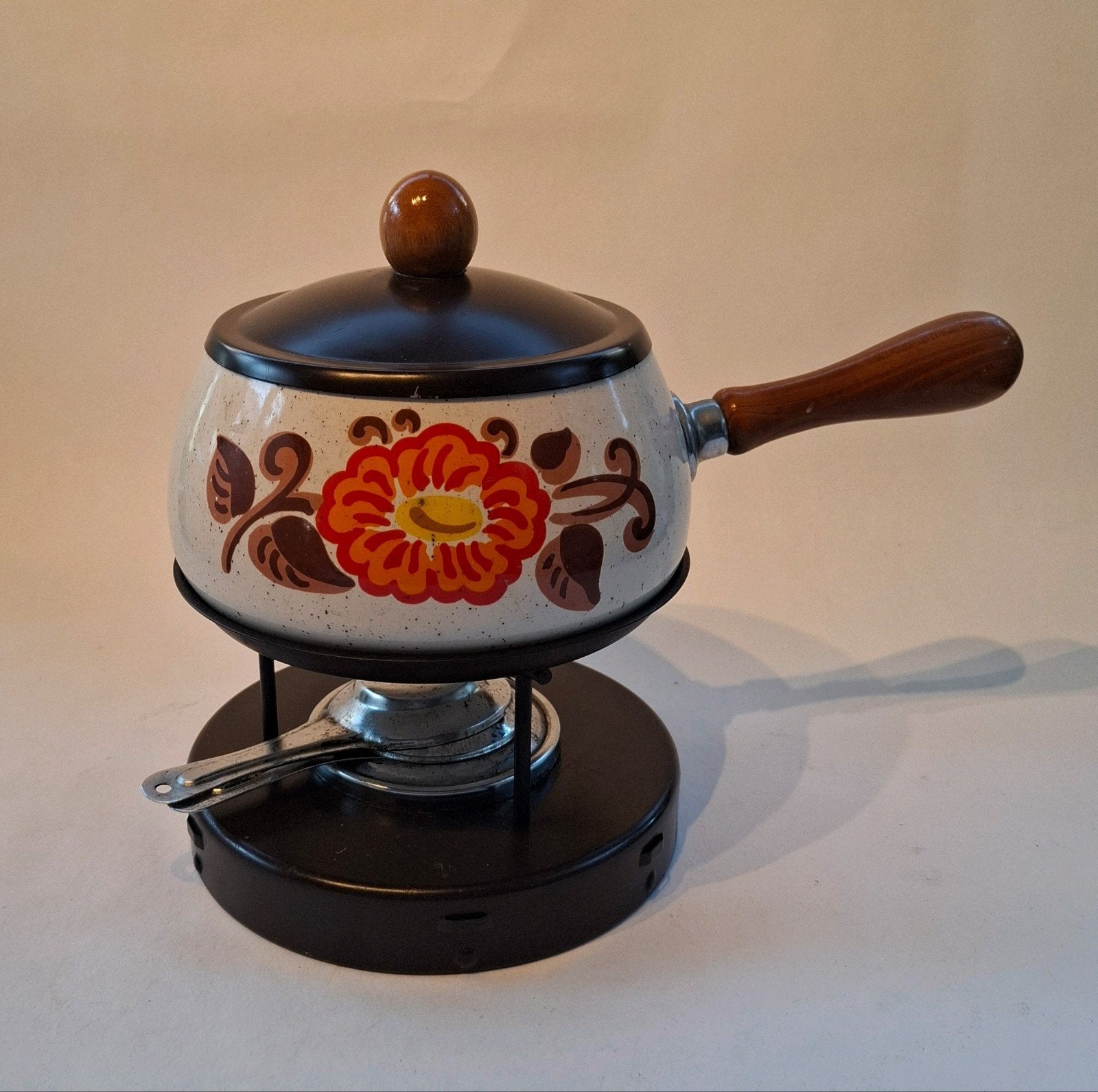 Vintage Retro Geëmailleerd Fonduestel, Ophalen of Verzenden, Nieuw, Emaille