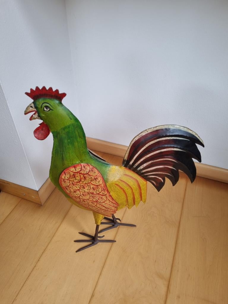 Haan van metaal.breed 35 cm hoog 50 cm, Tuin en Terras, Tuinbeelden, Ophalen, Nieuw, Metaal