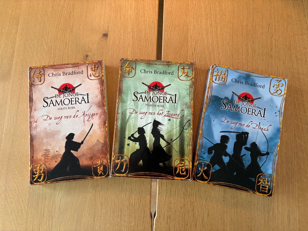 De jonge Samoerai boeken deel 1 t/m 3, Verzenden, Zo goed als nieuw, Chris Bradford