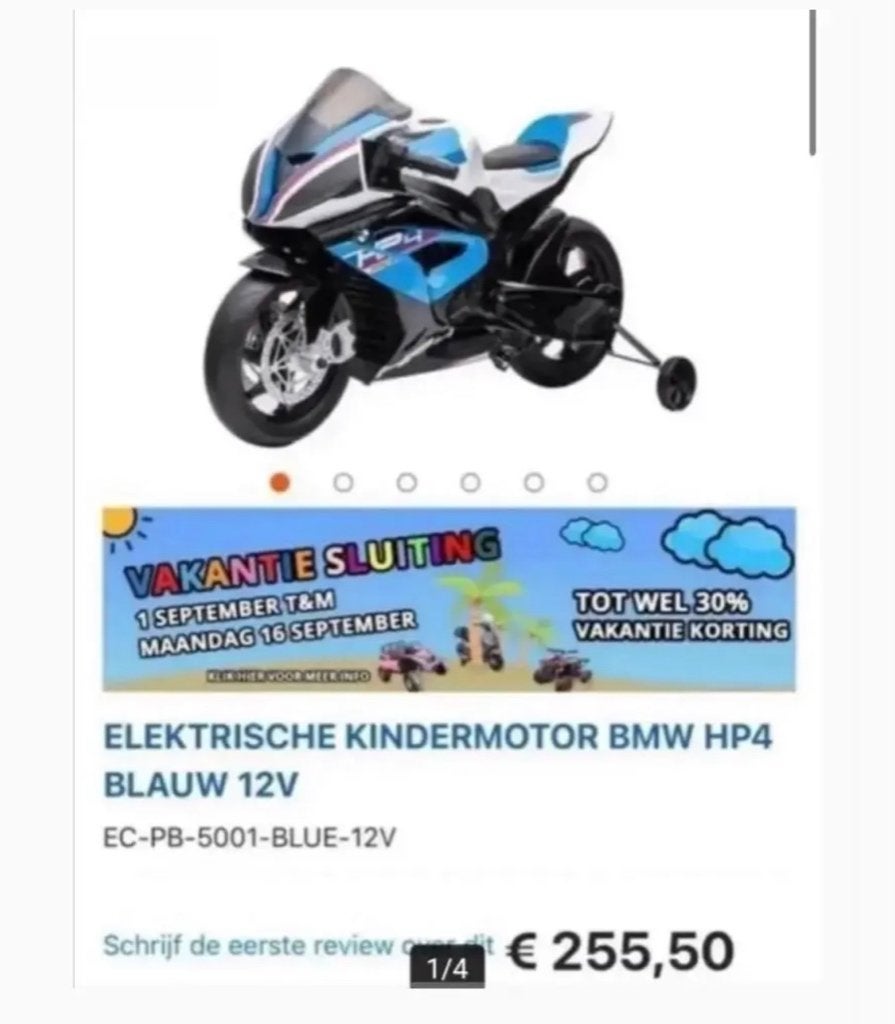 Elektrische kindermotor motor BMW accu buiten Loopmotor