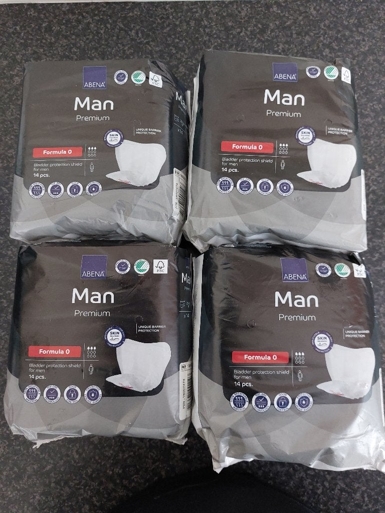 4 pakken ABENA Man Premium Formula 0 Inlegverband, Diversen, Ophalen of Verzenden, Nieuw