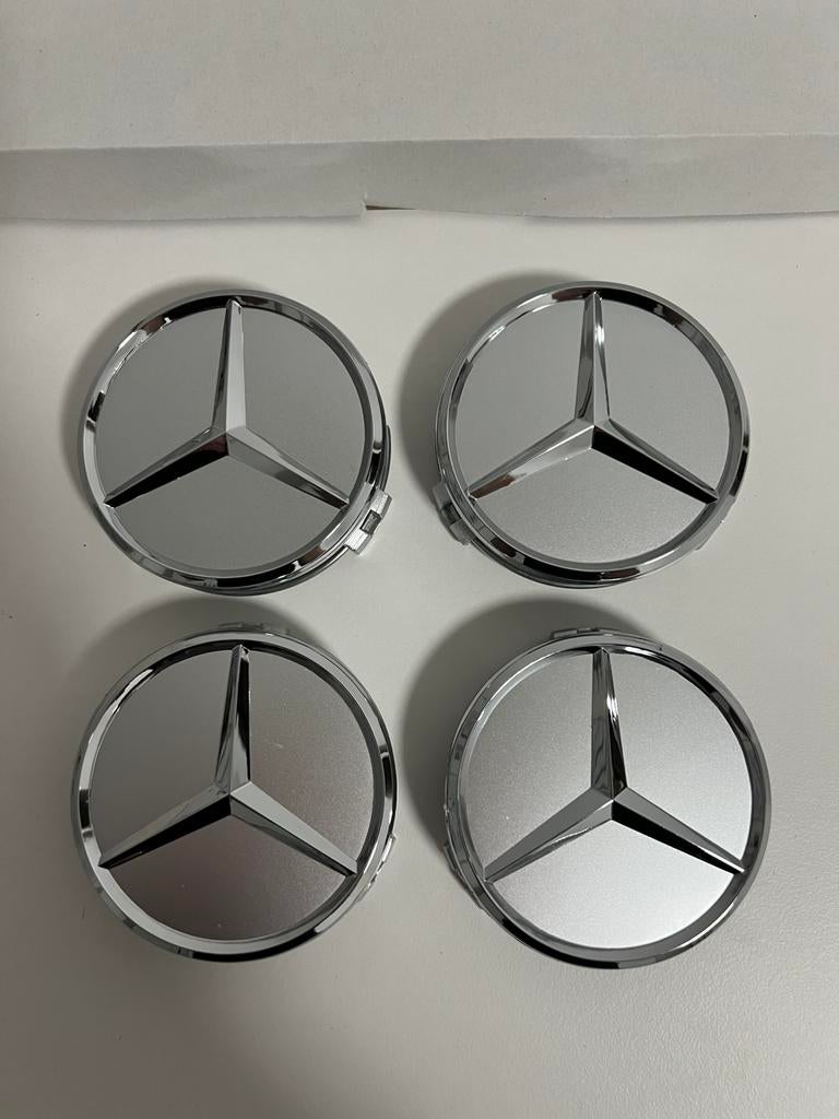 Mercedes Naafdoppen 75mm Set van 4 Velgdoppen centre cap AMG, Ophalen of Verzenden, Nieuw