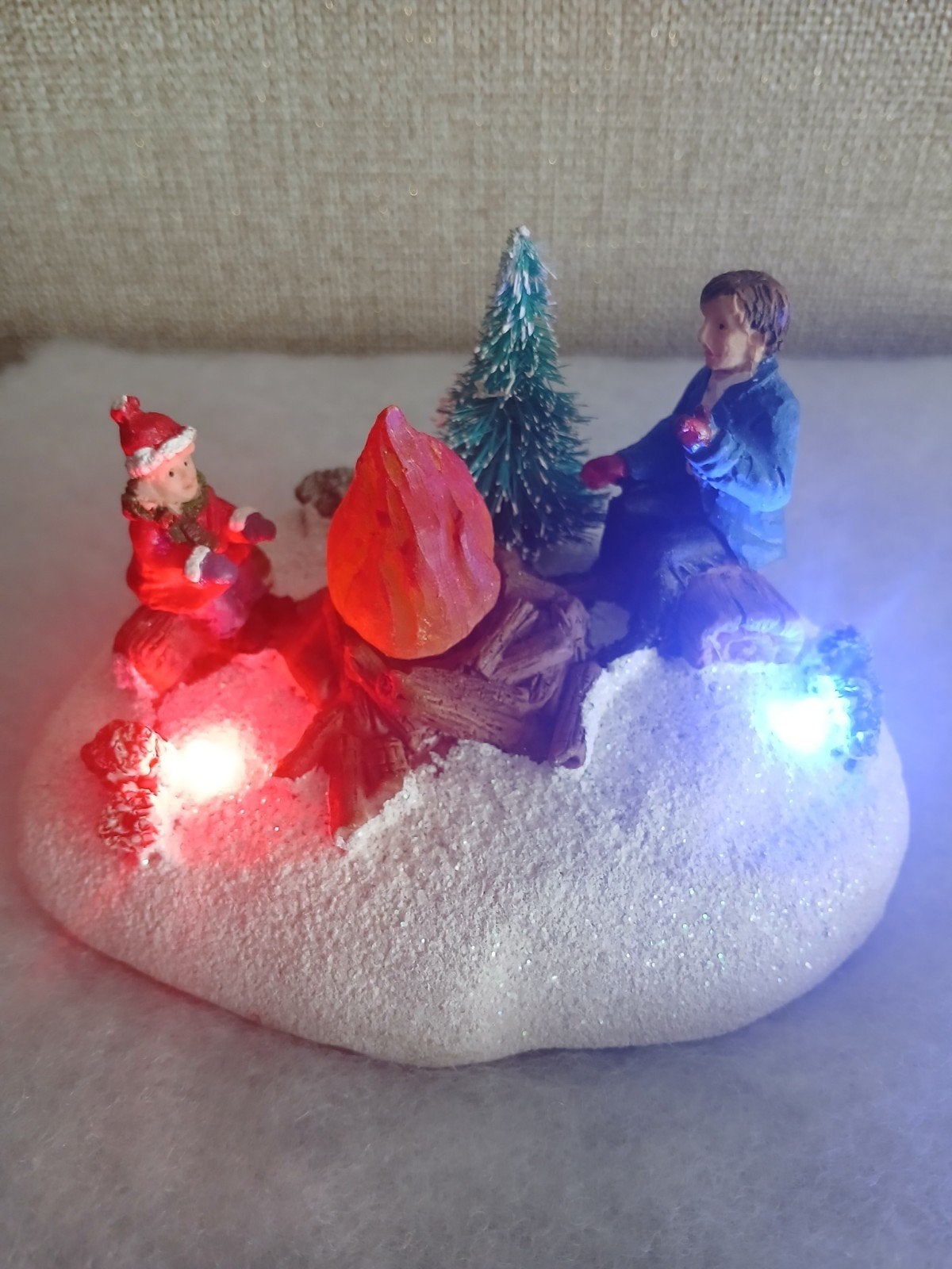 kerstdorp haardvuur tafereel, Ophalen of Verzenden
