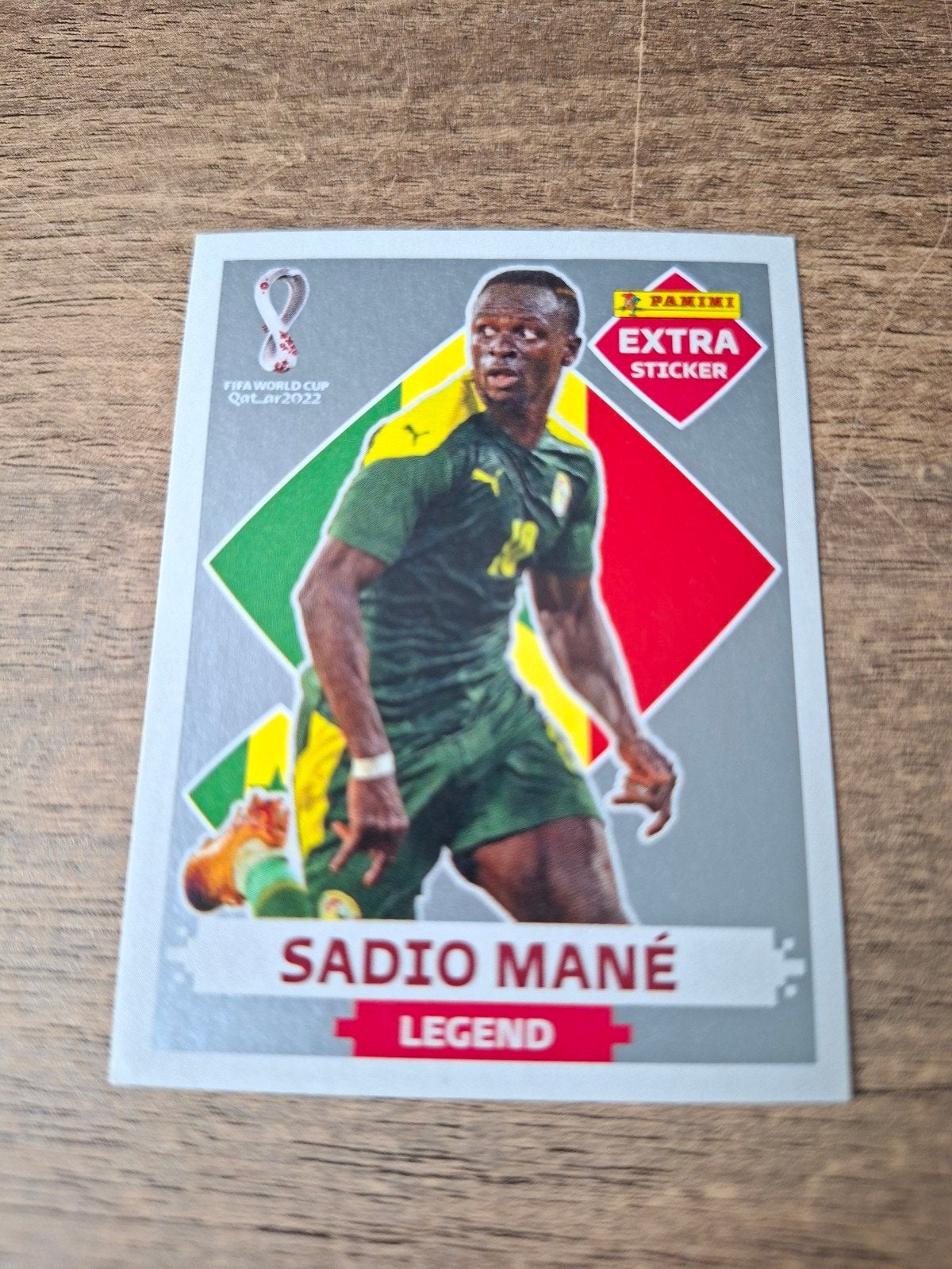 Panini, WK 2022, Mane, Zilver., Ophalen of Verzenden, Zo goed als nieuw, Buitenlandse clubs, Poster, Plaatje of Sticker