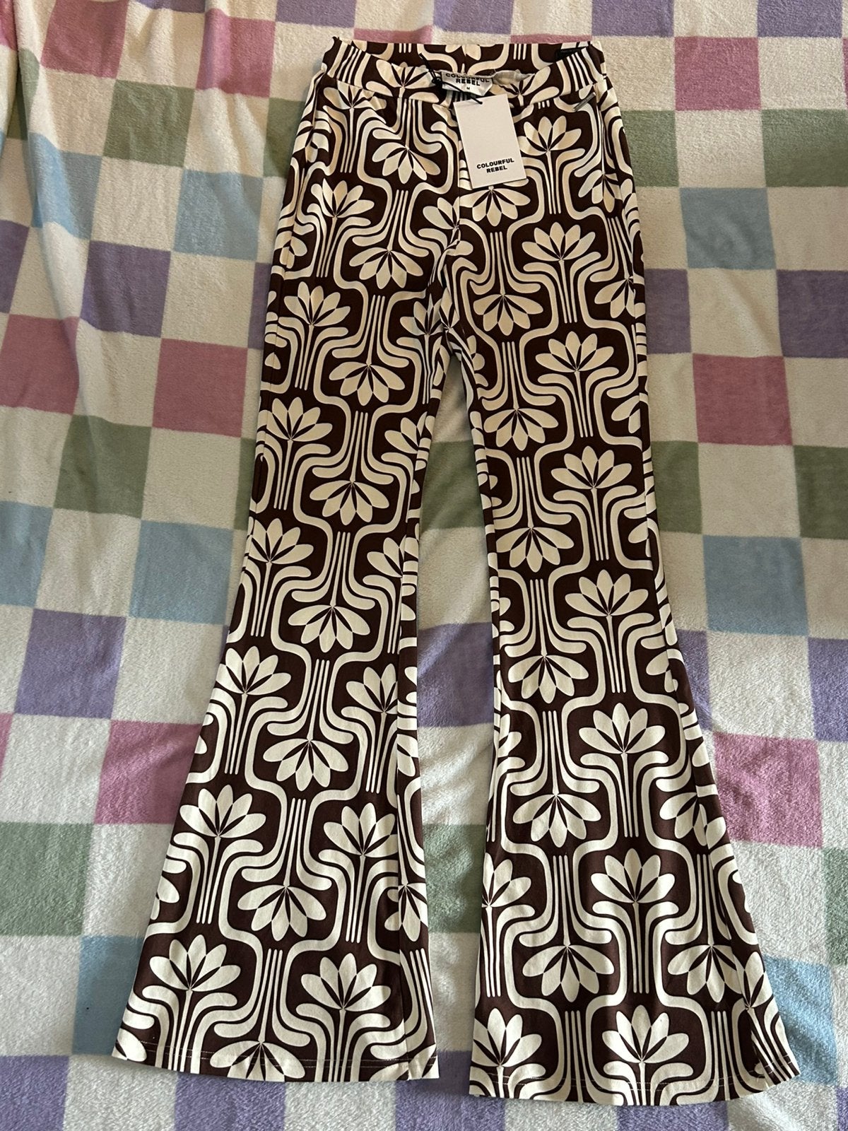 Colourful Rebel flared pants retro flower, maat M, Ophalen of Verzenden, Nieuw, Maat 38/40 (M), Lang