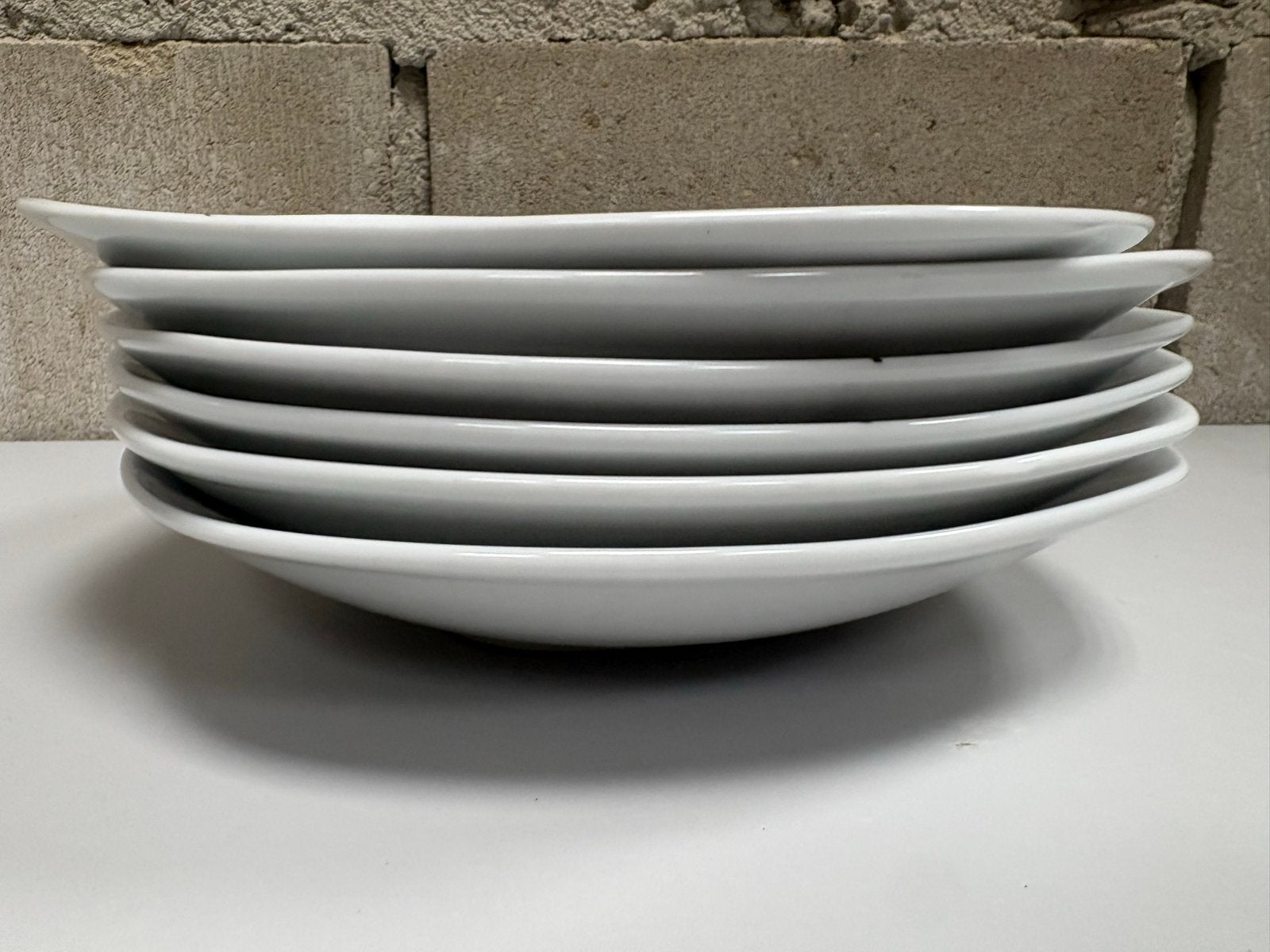 Set van 6 witte vierkante borden met zwarte lijn, Ophalen, Gebruikt, Bord(en), Modern
