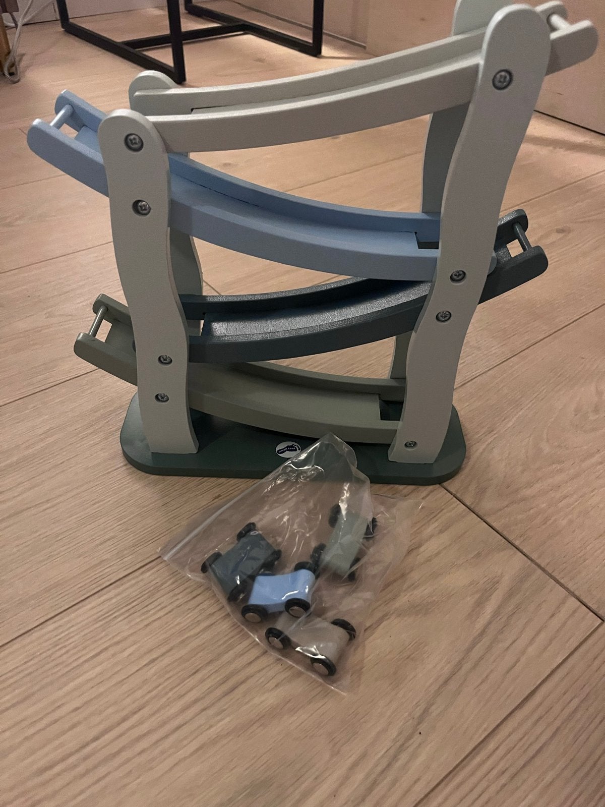 Small Foot houten autobaan met 4 auto's, Ophalen, Gebruikt