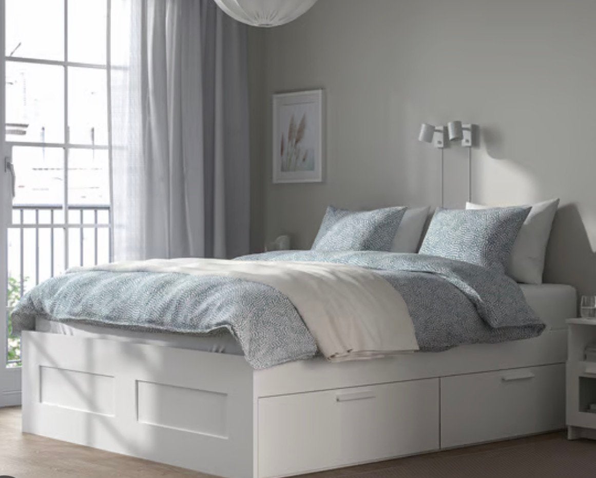 IKEA BRIMNES bed 160x200 – NIEUW + lattenbodem, Wit, Ophalen of Verzenden, 200 cm, 160 cm