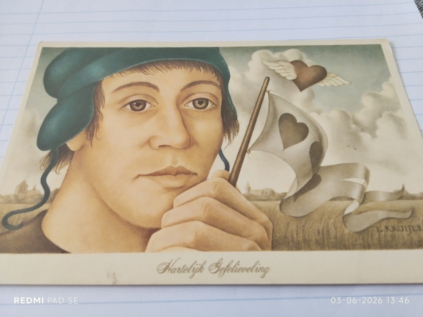 Ansichtkaart "Hartelijk Gefelievling" Edgar Kruijer RPS, Ophalen of Verzenden, 1940 tot 1960, Ongelopen