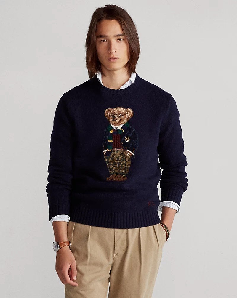 Ralph lauren knit bear trui Ralph Lauren polo, Ophalen of Verzenden, Zo goed als nieuw, Maat 56/58 (XL), Blauw