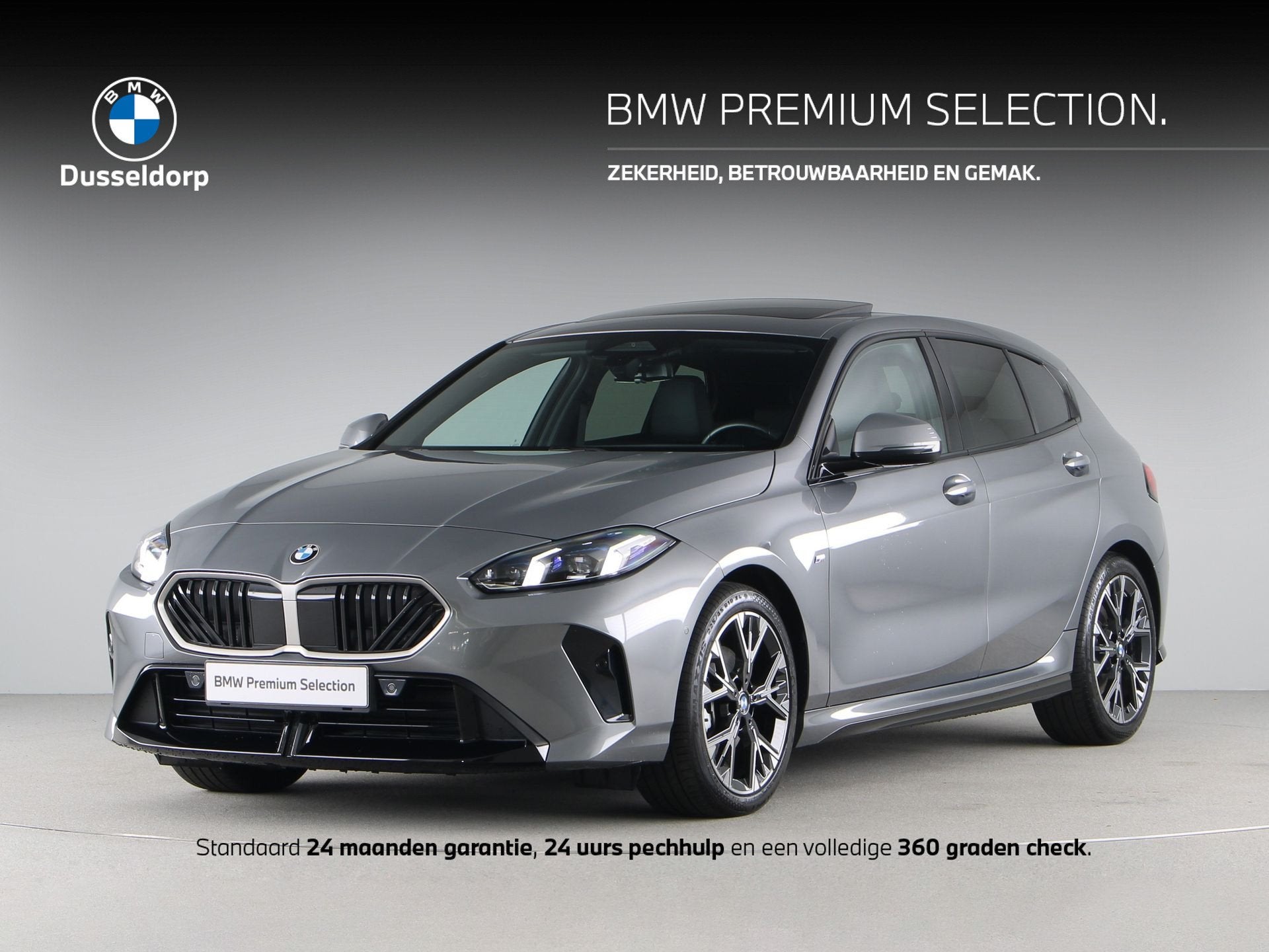 BMW 1 Serie 120 M Sport | Trekhaak | Panoramadak (bj 2025), Dealer onderhouden, Gebruikt, 156 pk, Met garantie (alle)
