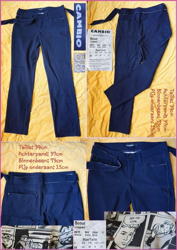 CAMBIO Scout donkerblauwe elegante broek maat 38 nieuw, Maat 38/40 (M), Cambio, Blauw, Nieuw