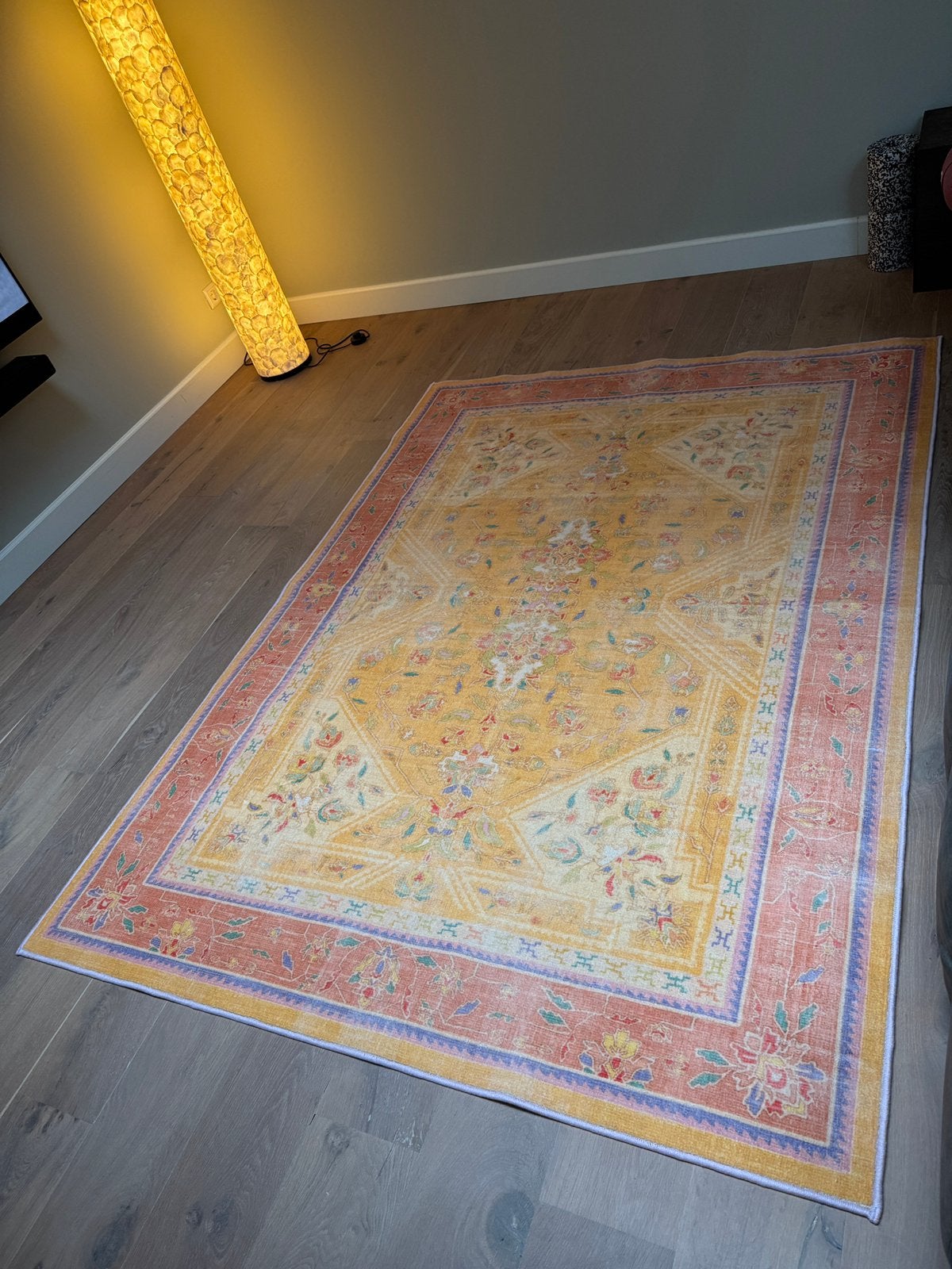 Ruggable x Iris Apfel Colourful Loom Mango 150x215 + Pad, Ophalen, Zo goed als nieuw, Rechthoekig, 200 cm of meer