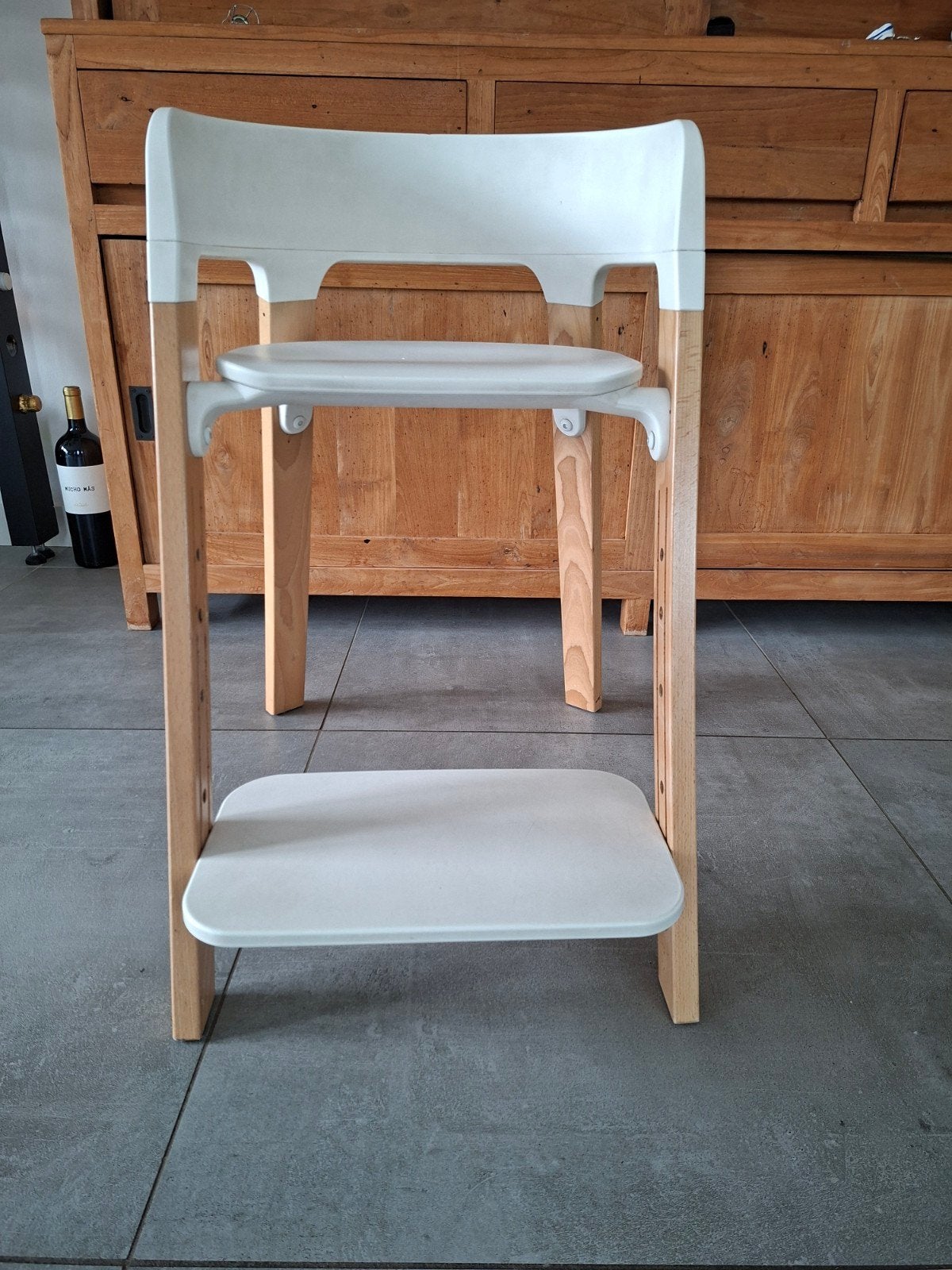 Stokke Steps Meegroeistoel - Wit/Naturel, Kinderen en Baby's, Ophalen, Gebruikt, Meegroeistoel, Aanschuifbaar