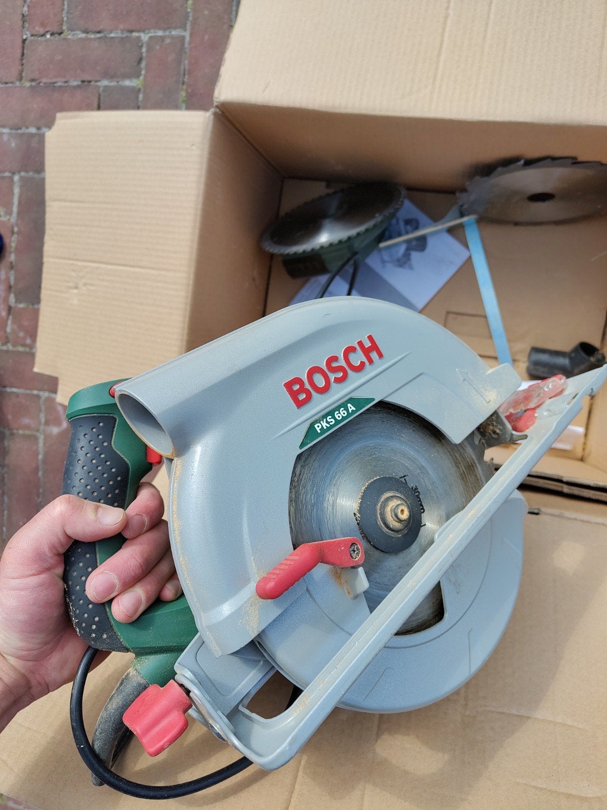 Bosch PKS 66 A Cirkelzaag met 1600W vermogen, Ophalen, Gebruikt, Cirkelzaag, 70 mm of meer