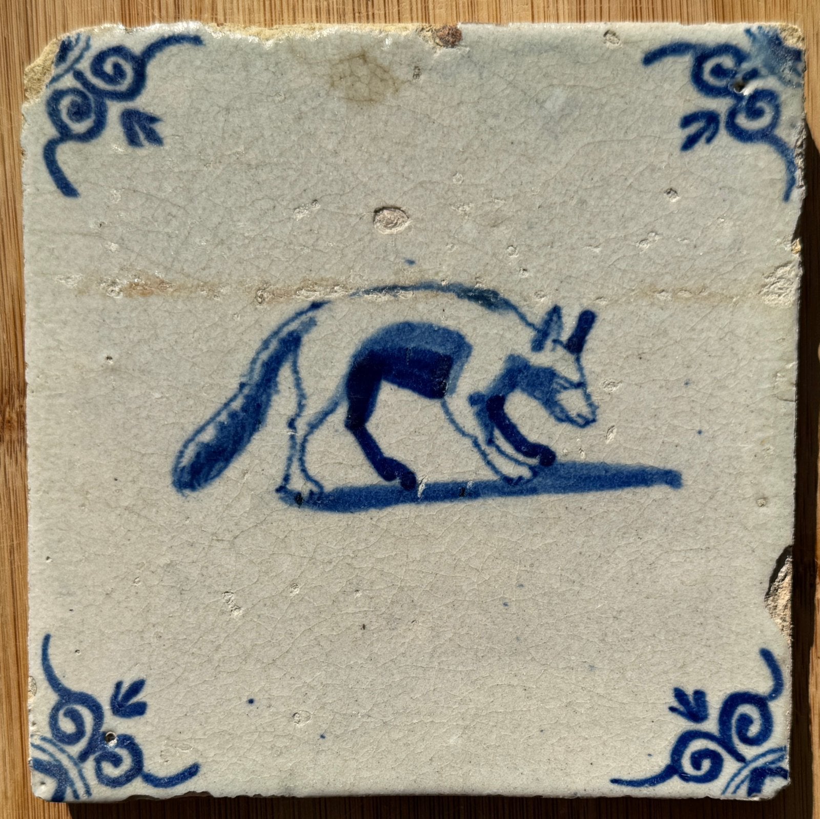 Wolf tegel 17e eeuw, Antiek en Kunst, Antiek | Wandborden en Tegels, Verzenden