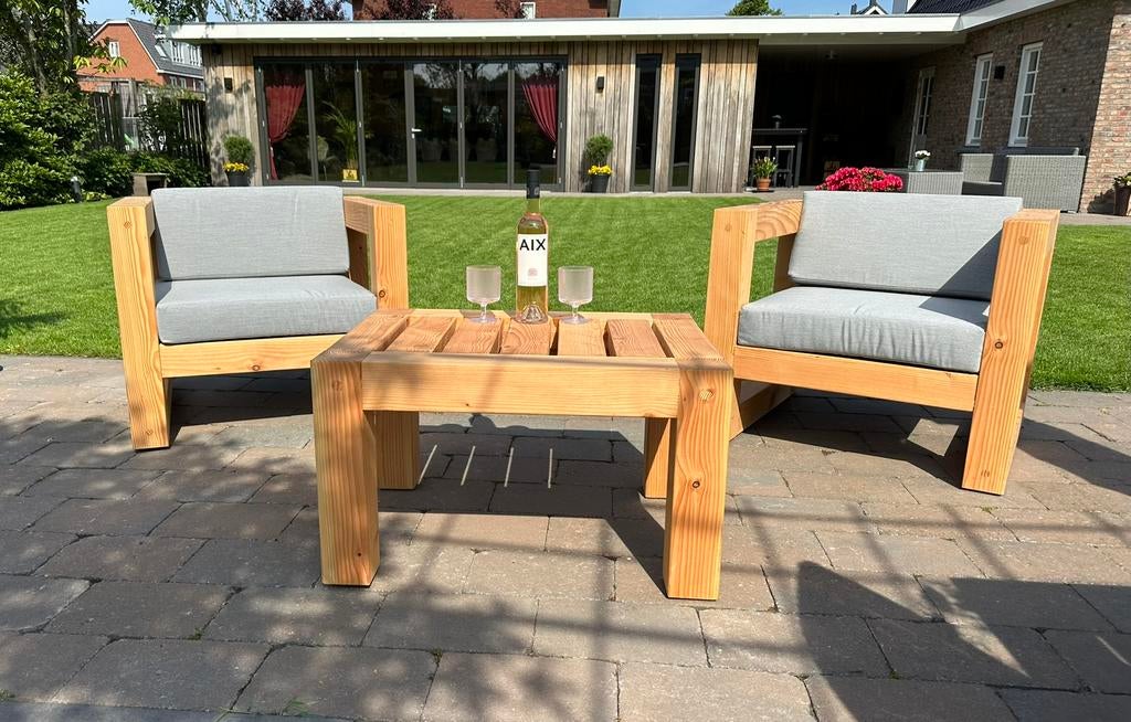 Loungeset, 2 zitplaatsen, Bijzettafel, Nieuw, Ophalen of Verzenden