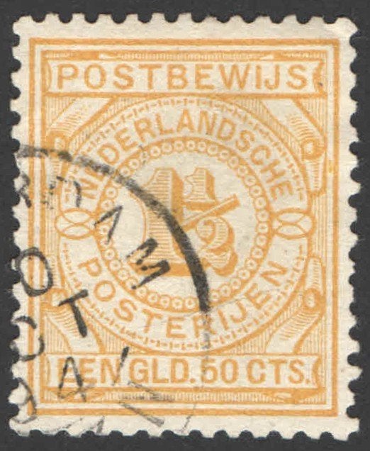 Nederland Postbewijszegel 2 gestempeld 1884, Ophalen of Verzenden, T/m 1940, Gestempeld