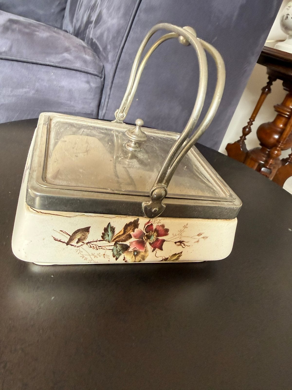 Antieke Villeroy & Boch Agnes botervloot met handvat, Ophalen of Verzenden