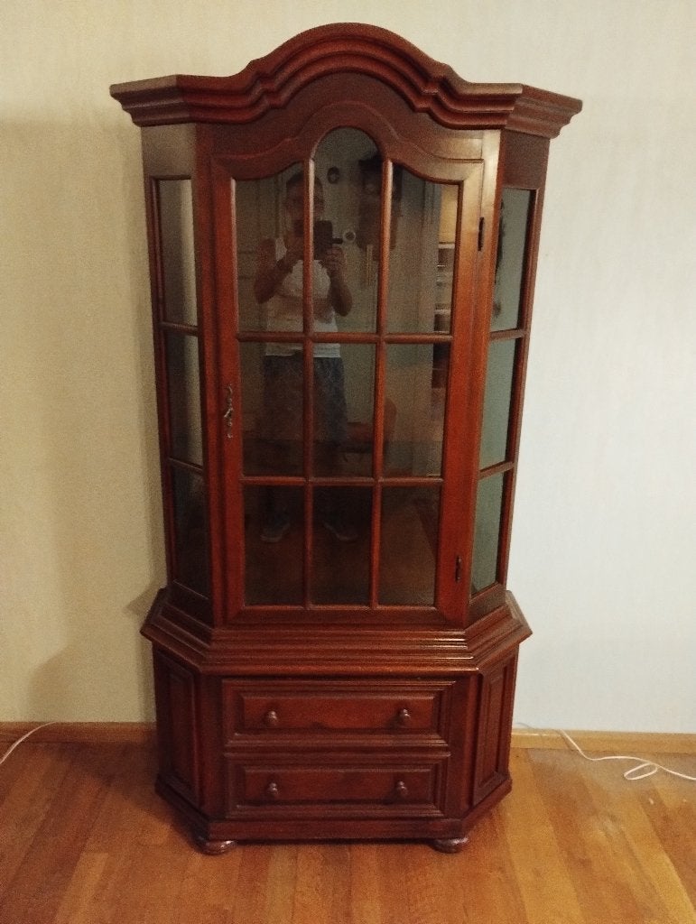 Prachtige klassieke mahonie vitrinekast/servieskast, Ophalen, Gebruikt, 100 tot 150 cm, Klassiek