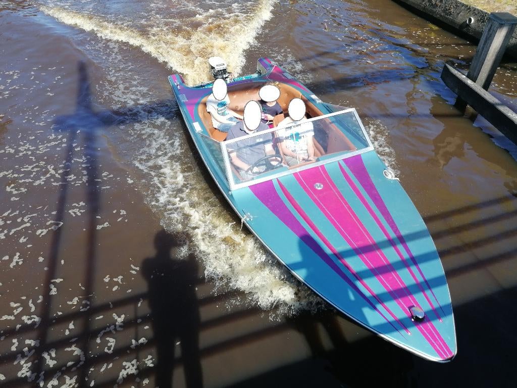 Speedboot met Buitenboordmotor 60 PK en met trailer, Ophalen, Gebruikt, Minder dan 70 pk, Buitenboordmotor