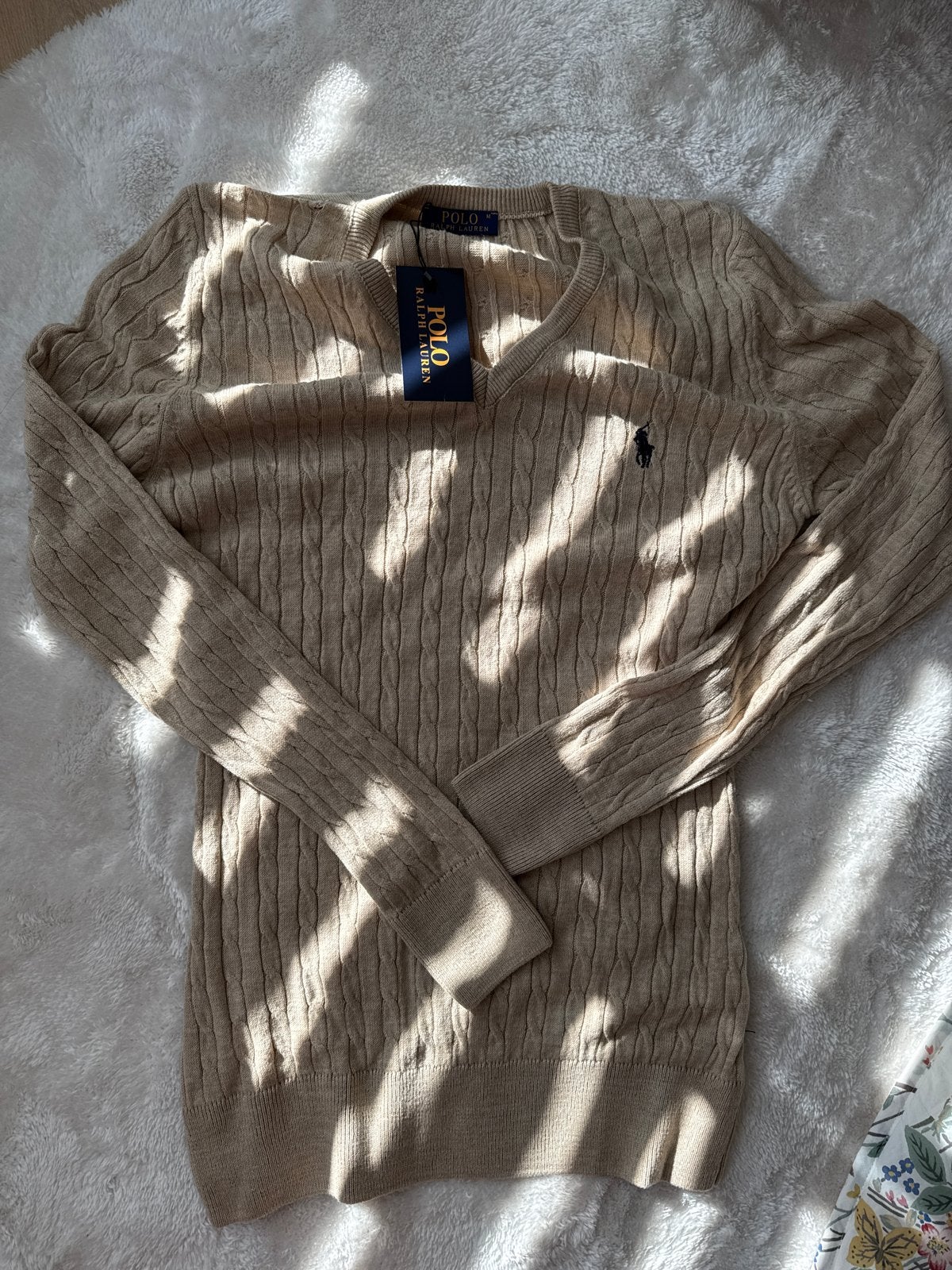 Polo Ralph Lauren Trui Beige - Nieuw met kaartje maat M, Ophalen of Verzenden, Nieuw, Maat 38/40 (M), Beige