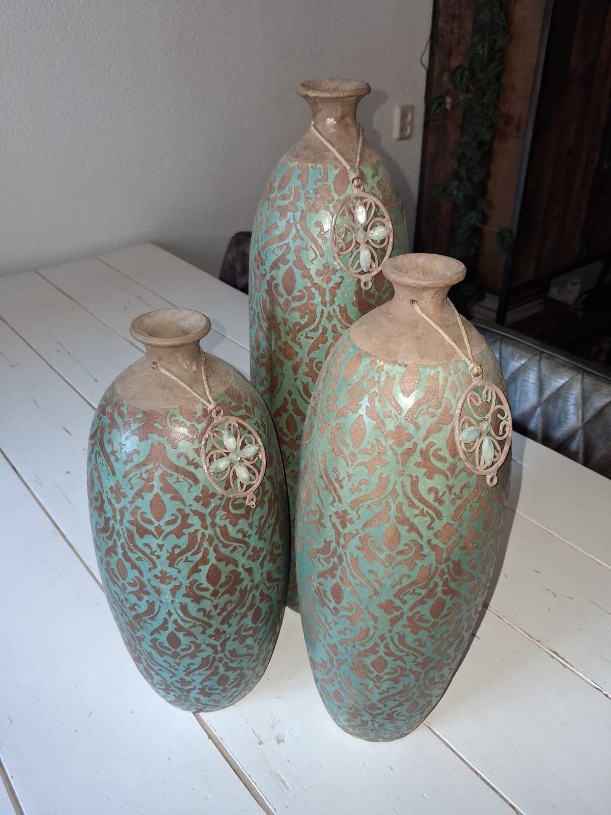 Set van 3 vazen , woonaccessoires, Ophalen, Gebruikt