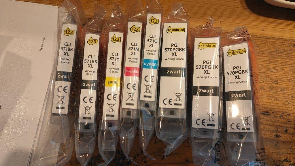 inkt cartrigdes 8x voor canon type cli 571 en pgi 570 pgbk, Ophalen of Verzenden, Nieuw, Cartridge, Canon.