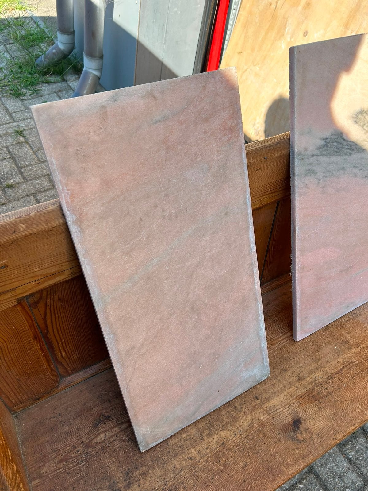 Rosé marmeren tegels 60 x 30 cm (5 stuks), Ophalen, Overige materialen, 30 cm of meer, Gebruikt