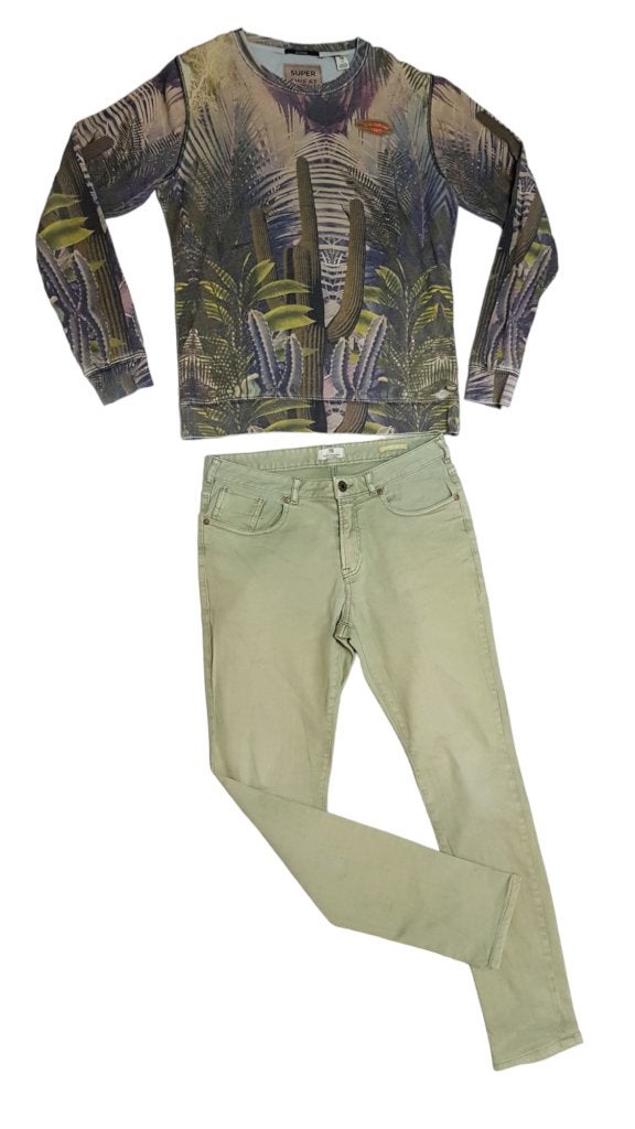 Mooie groen/grijze SCOTCH & SODA skinny jeans maat 16/176., Broek, Verzenden, Zo goed als nieuw, Scotch & Soda