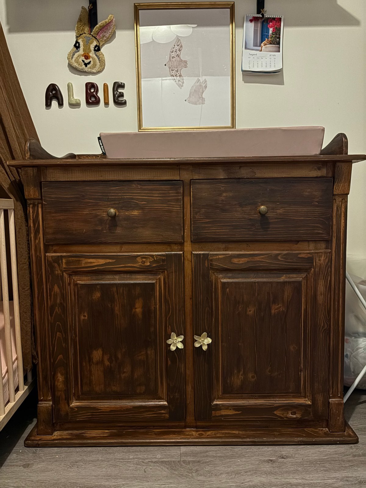 Vintage houten commode, Ophalen, 50 tot 70 cm, Zo goed als nieuw, 75 tot 100 cm