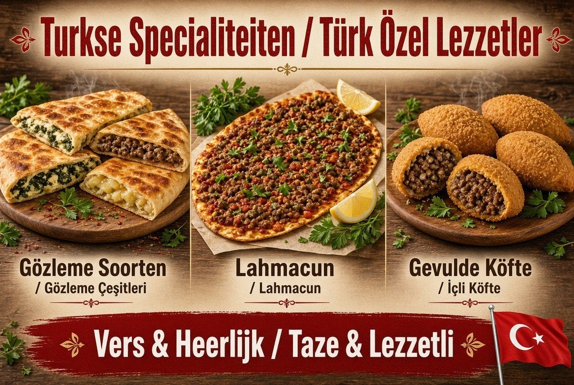 Gözleme Lahmacun iclikofte, Ophalen