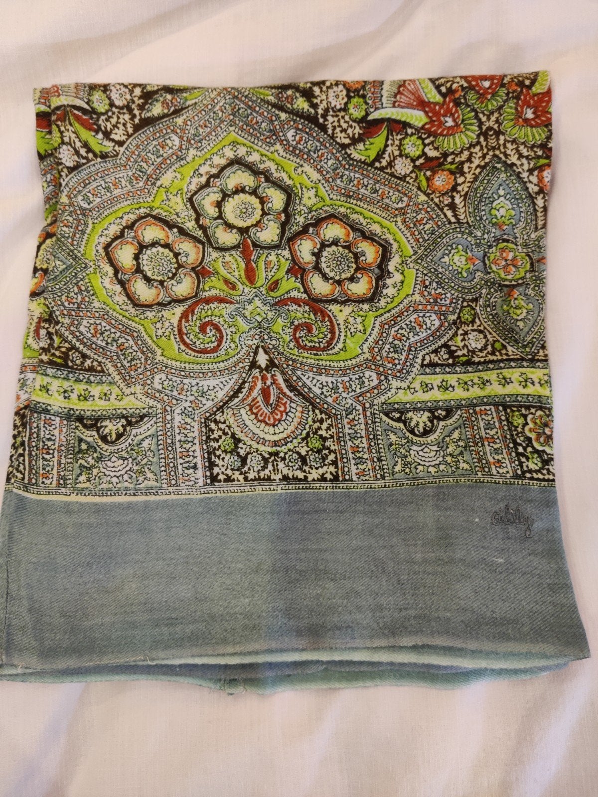 vintage Oilily sjaal met paisley print 8, Maat 42/44 (L), Ophalen of Verzenden, Adlib, Sjaal