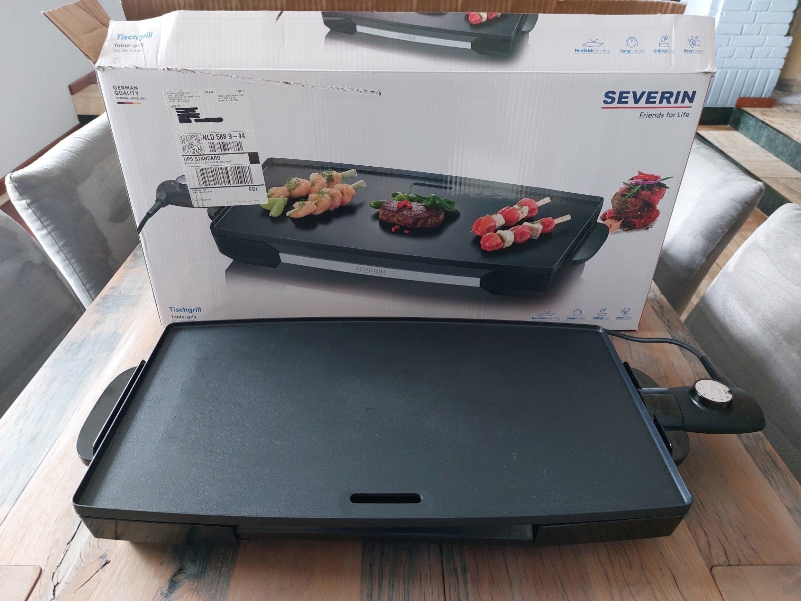 Severin tafelgrill bakplaat KG 2397, Ophalen of Verzenden, Zo goed als nieuw, Tafelgrill