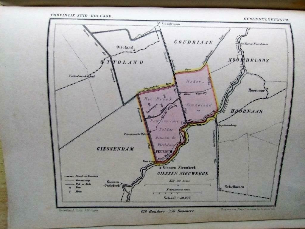144/ Peursum / Eendekoogen / Litho 1867 Kuyper  ZH, Ophalen of Verzenden