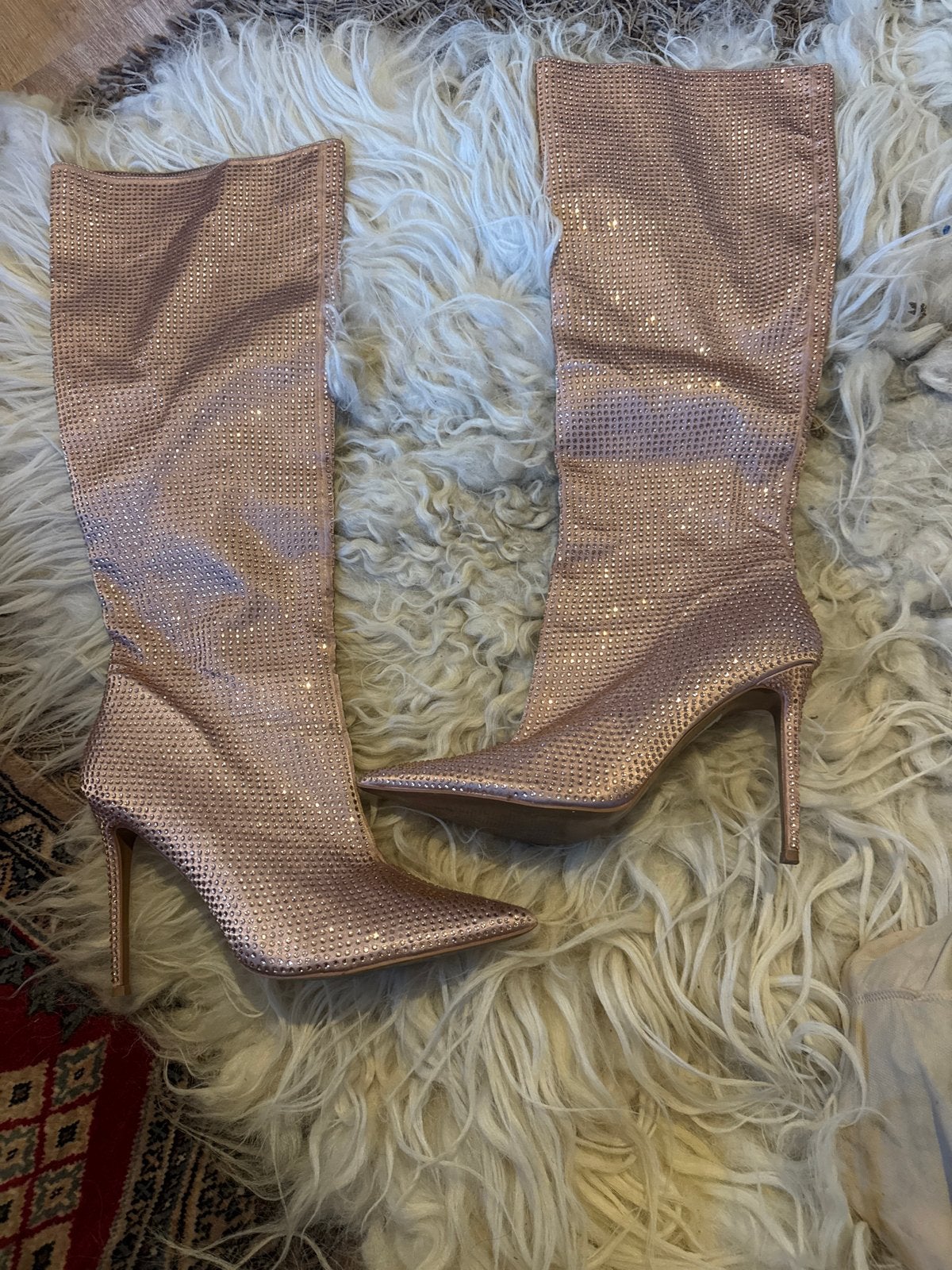 Hoge kinky Roze laarzen strass steentjes 44 ASOS design, Ophalen of Verzenden, Zo goed als nieuw, Overige kleuren