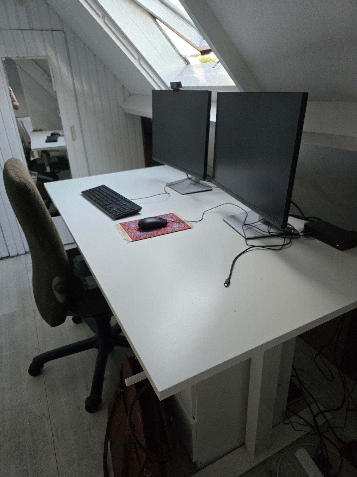 IKEA Skarsta zit-sta bureau 160x80 cm, Ophalen, Zit-sta bureau, Gebruikt, In hoogte verstelbaar