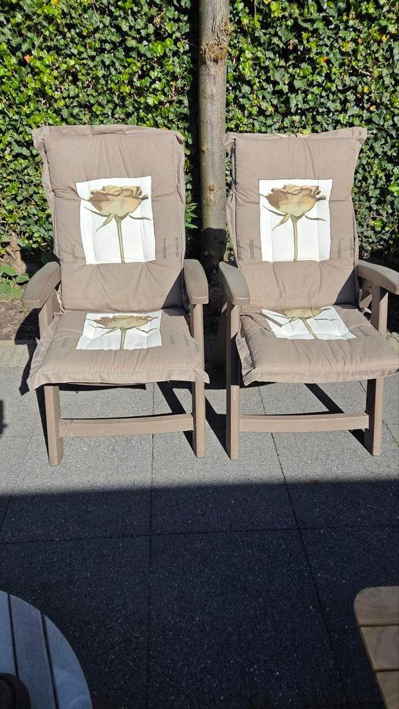2 stoelkussens cinderella, Tuin en Terras, Ophalen, Gebruikt, Kunststof, Verstelbaar