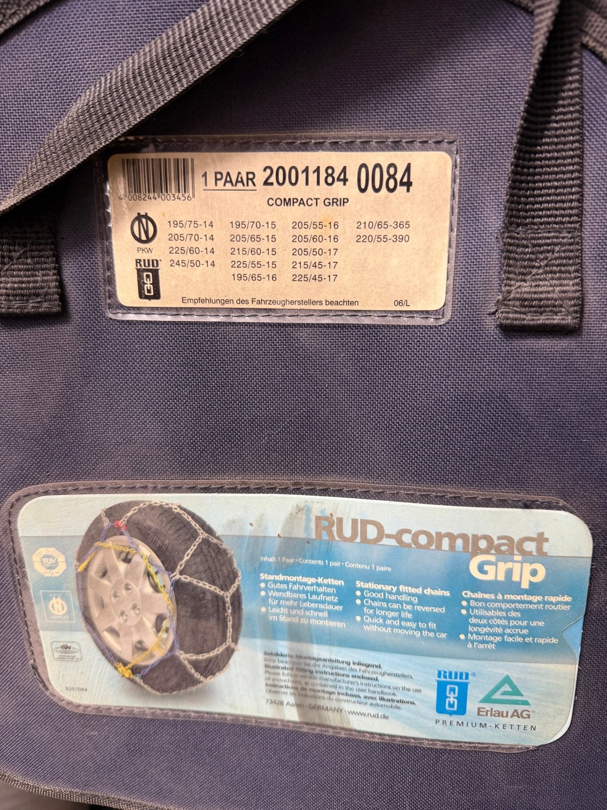 RUD Compact Grip Sneeuwkettingen - 205/55-16 & 225/45-17, Ophalen of Verzenden, Gebruikt