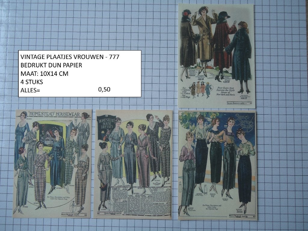 ⚠️nu 0,35: vintage plaatjes vrouwen 777 ( alleen verzenden, Ophalen, Nieuw, Papier of Karton, Overige merken