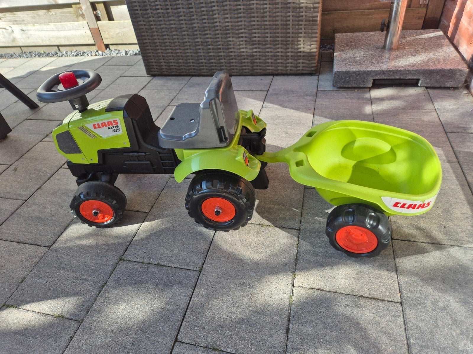 Loop trekker/tractor groen merk Claas incl. Aanhangwagen/kar, Ophalen, Gebruikt, Overige merken, Met kar of aanhanger