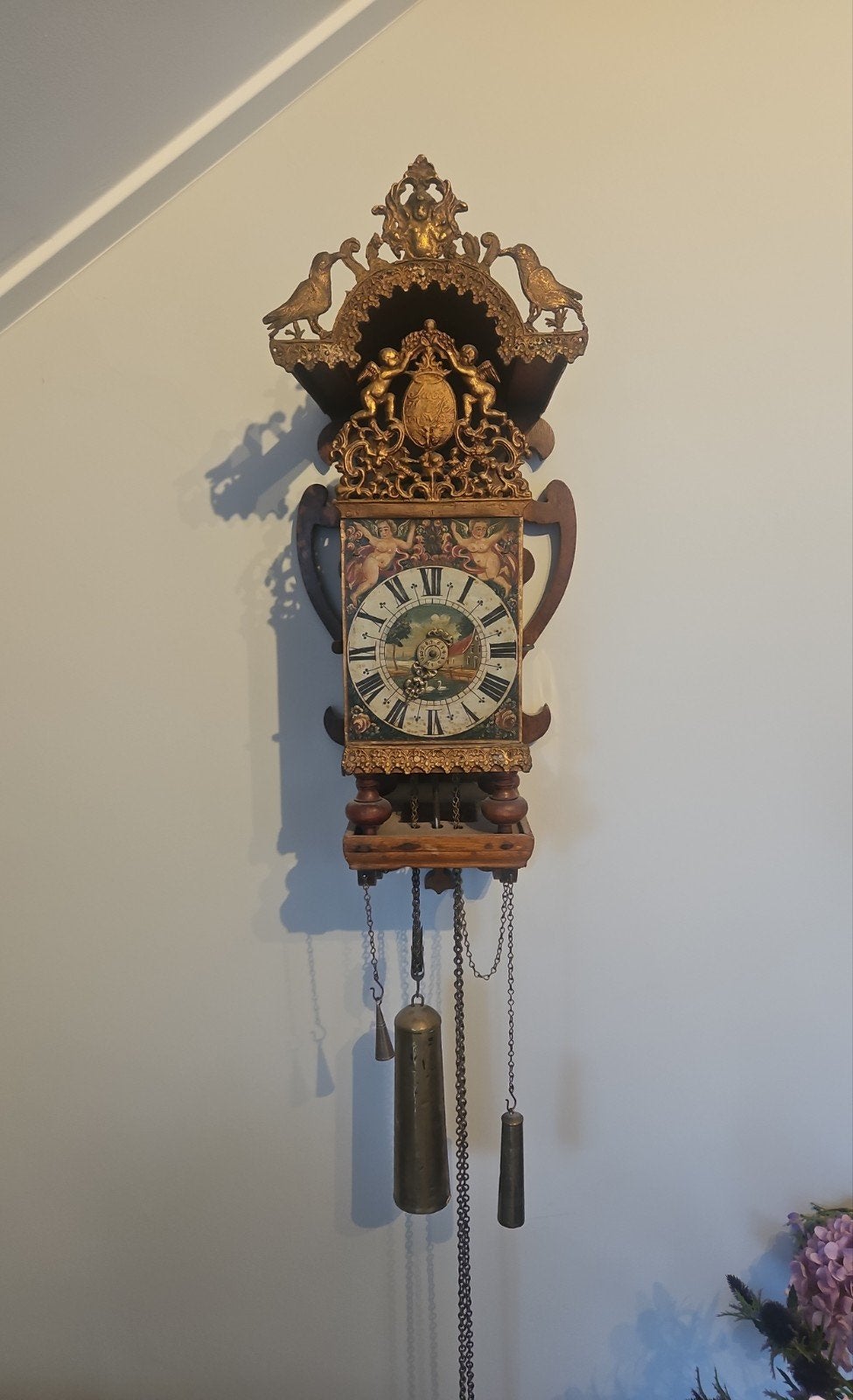 Stoelklok 18e eeuw, gesigneerd., Antiek en Kunst, Ophalen