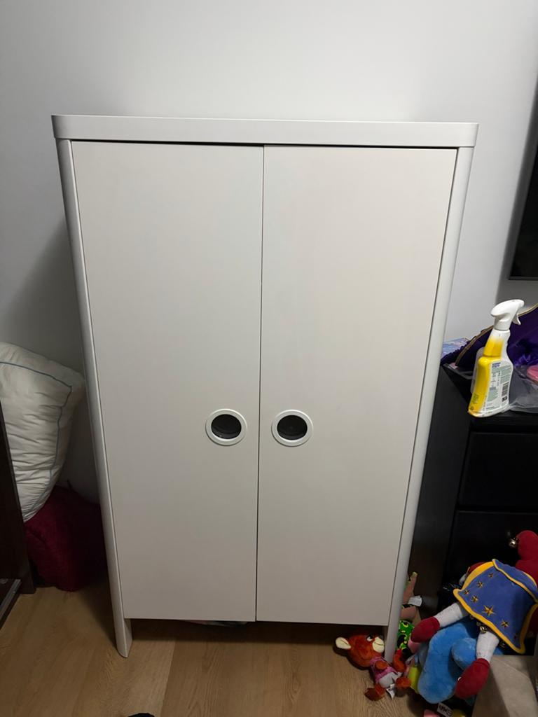 IKEA BUSUNGE Kledingkast Wit, Ophalen, Gebruikt, 100 tot 150 cm, 50 tot 100 cm