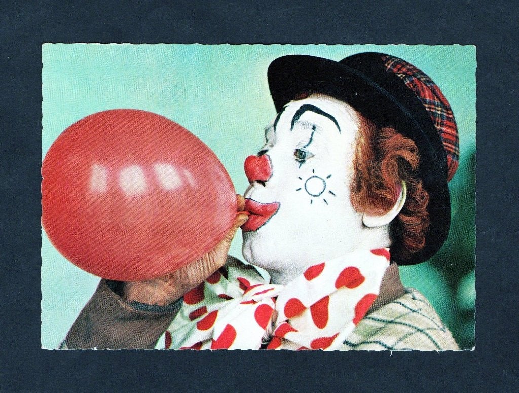 Pipo de Clown Cor Witschge Blaast Een Ballon Op., Ophalen of Verzenden, 1960 tot 1980, Gelopen, Kinderen
