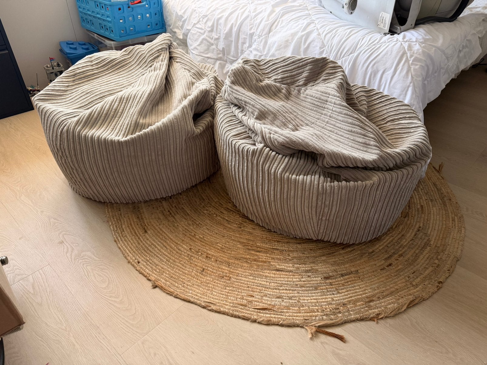 2x Big Bertha zitzak gamingstoel taupe, Huis en Inrichting, Zitzakken, Ophalen, Zo goed als nieuw, Beige, Zitzakstoel